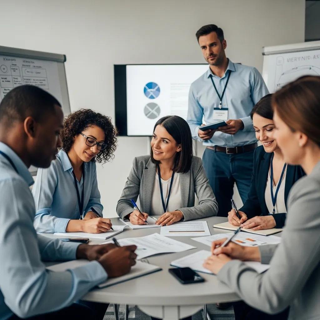 Executives participating in a diversity training session, emphasizing leadership development and inclusion