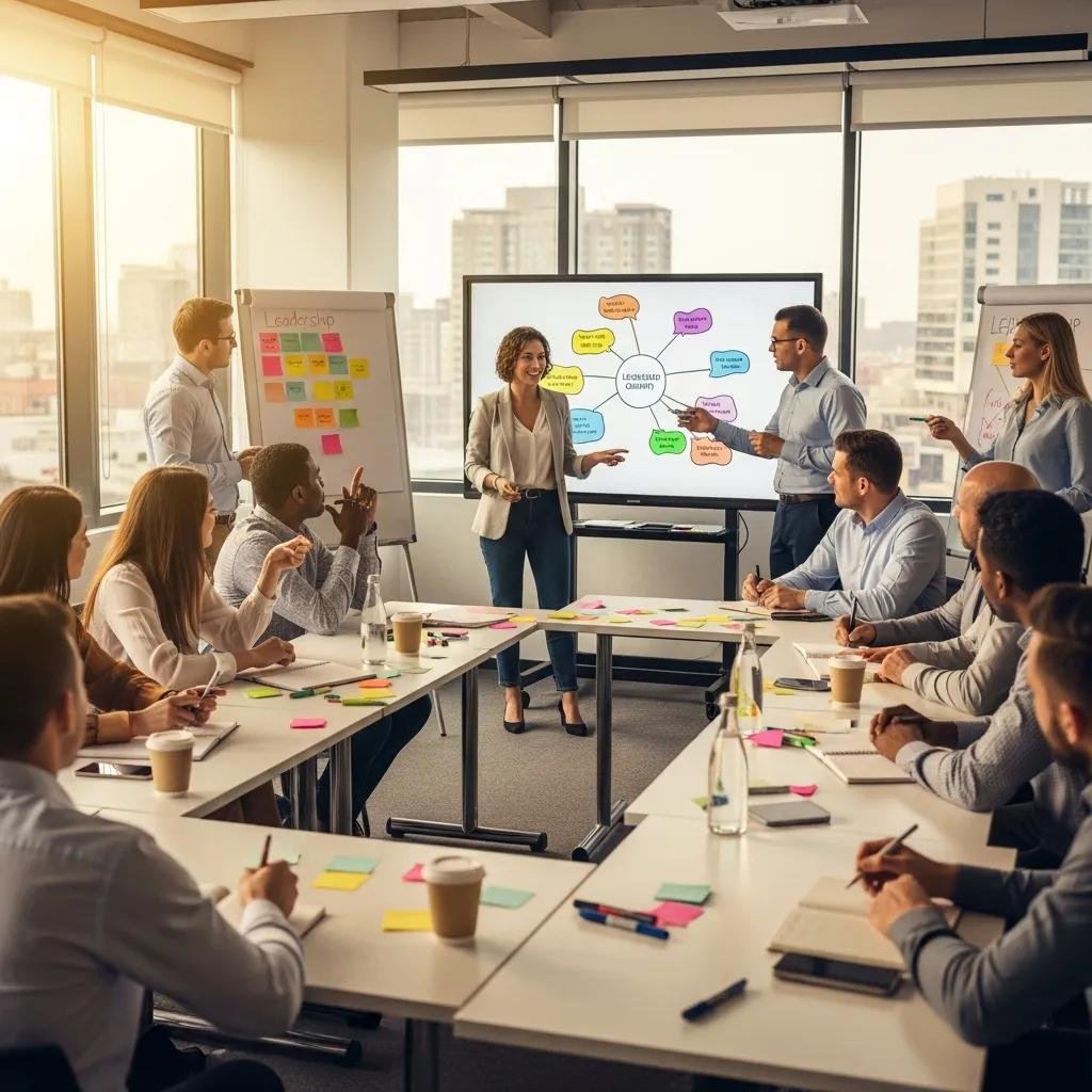 Participants engaged in a leadership training workshop, enhancing their skills for future roles